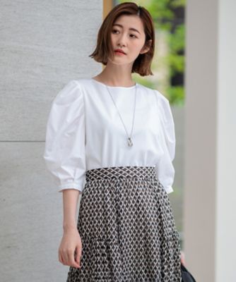 ＜23区 S (Women/小さいサイズ)＞【一部店舗限定】コットンポンチコンビジャージー　コクーンスリーブ　カットソー（ＫＫＷＳＣＭ０８２０）