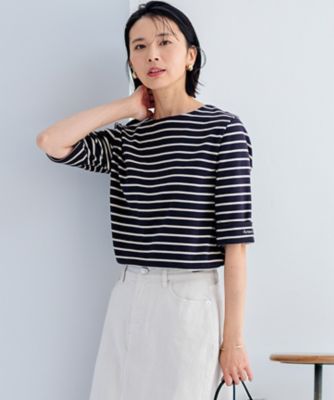 ＜23区 S (Women/小さいサイズ)＞【Ｏｇｇｉ４月号掲載／一部店舗限定】Ａｒｍｏｒ－ｌｕｘ　５分袖　ボーダー　カットソー（ＫＫＷＳＣＭ０８３０）