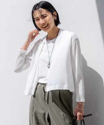 ＜23区 S (Women/小さいサイズ)＞【一部店舗限定／洗える】マルチ機能　シアー　クロップド　カーディガン（ＫＫＷＳＣＭ０８５０）