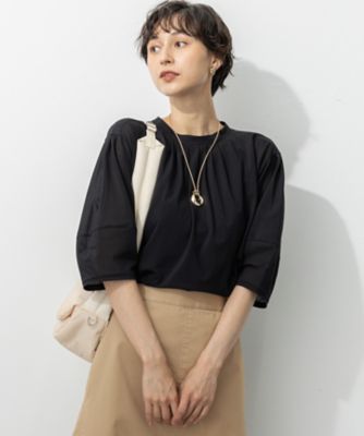 【洗える】クリアトリコットジャージー　ギャザーフォルム　カットソー（ＫＫＷＳＧＡ０２３２）