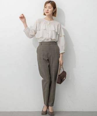 【23区2025AW】クリアトリコットジャージー フリル カットソー 23区2025AW】クリアトリコットジャージー フリル カットソー 23区 t