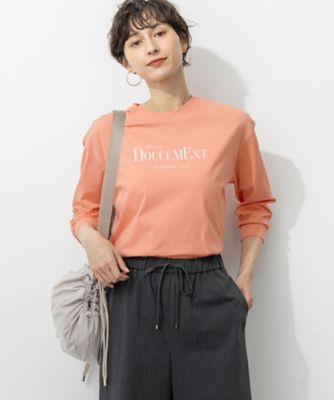 23区 S (Women/小さいサイズ)/ニジュウサンク エス ロゴプリント コットン Tシャツ(KKWSGA0336) 022_ライトオレンジ トップス【三越伊勢丹/公式】