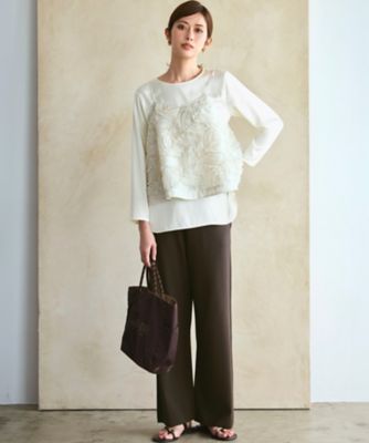 洗える】サテン ロングスリーブ Tシャツ（KKWSGA6340