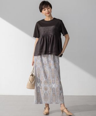 【杏さん着用／ＷＥＢ＆一部店舗限定カラーあり】オーガンジービスチェコンビ　カットソー（ＫＫＷＳＧＭ０４３６）