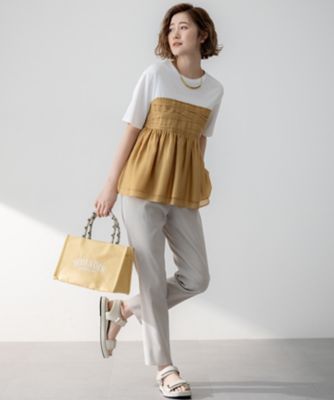 【杏さん着用／ＷＥＢ＆一部店舗限定カラーあり】オーガンジービスチェコンビ　カットソー（ＫＫＷＳＧＭ０４３６）