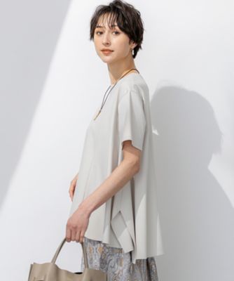 【SALE】23区 S (Women/小さいサイズ)/ニジュウサンク エス【GLOW6月号掲載/汗じみ防止】スムースデザイン フレア Tシャツ(KKWSGM0531) 033_ベージュ トップス【三越伊勢丹/公式】