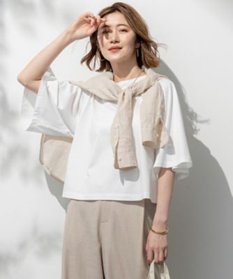＜23区 S (Women/小さいサイズ)＞【洗える】ハイエンド　フレアスリーブ　Ｔシャツ（ＫＫＷＳＧＭ０５３４）