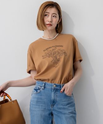 洗える】JANE PACKERコラボ フラワー刺繍 Tシャツ