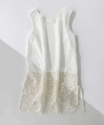 ＜23区 S (Women/小さいサイズ)＞【洗える】レースコンビストレッチ　マットサテン　インナー　タンクトップ（ＫＫＷＳＧＳ０２３７）