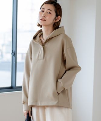 新品【23区】オーガニックコットンテリーフーディー ベージュ　 iCB/自由区 洗える】コットンエアーダンボール ドロスト フーディー