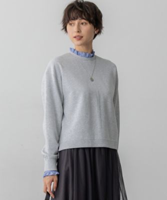 ＜23区 S (Women/小さいサイズ)＞【ＷＥＢ＆一部店舗限定】クリアコットンテリー　ストライプフリル　スウェット（ＫＫＷＳＧＷ０８１２）