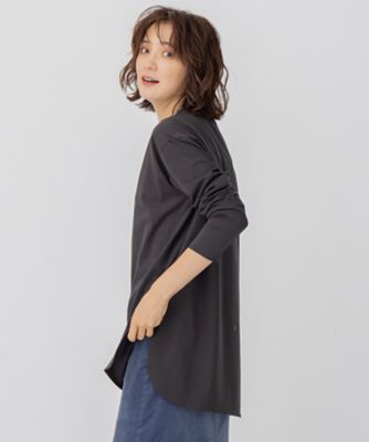 ＜23区 S (Women/小さいサイズ)＞【大好評素材／洗える】コットンベアジャージー　ロング　Ｔシャツ（ＫＫＷＳＩＡ０３０２）