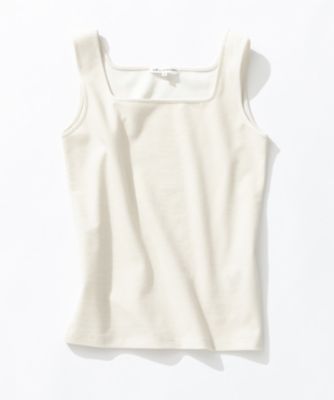 ＜23区 S (Women/小さいサイズ)＞シャイニーリブ　スクエアネック　タンクトップ（ＫＫＷＳＬＭ０４４４）