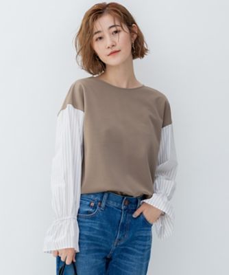 【洗える】コンビネーション　キャンディースリーブ　カットソー（ＫＫＷＳＳＡ０２３１）