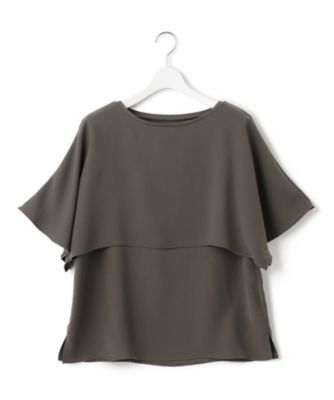 【洗える／好評につき新色追加】ストレッチジョーゼットリブコンビ　レイヤー　カットソー（ＫＫＷＳＳＭ０４３３）