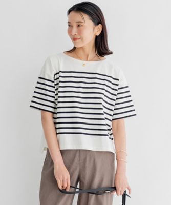 ＜23区 S (Women/小さいサイズ)＞ＢＵＧＩＳ　ハーフスリーブ　ボーダー　Ｔシャツ（ＫＫＷＳＳＭ０４３６）