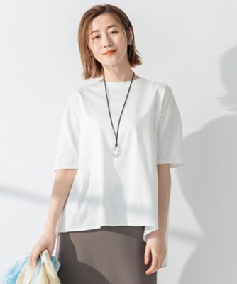 23区 S (Women/小さいサイズ)/ニジュウサンク エス 【洗える】ＡＬＢＩＮＩジャージー　バックフレア　Ｔシャツ（ＫＫＷＳＳＭ０５３４）