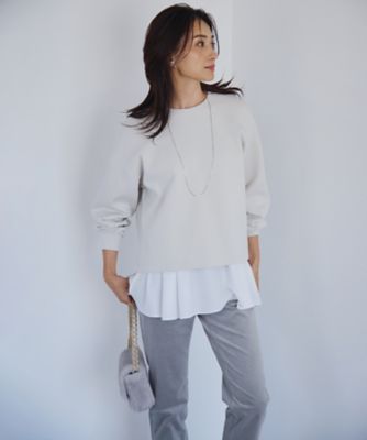【杏さん着用／ご好評につき新色追加】ナチュラルコットンベアコンビ　ペプラム　カットソー（ＫＫＷＷＣＡ０３３７）