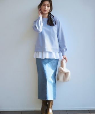 【杏さん着用／ご好評につき新色追加】ナチュラルコットンベアコンビ　ペプラム　カットソー（ＫＫＷＷＣＡ０３３７）