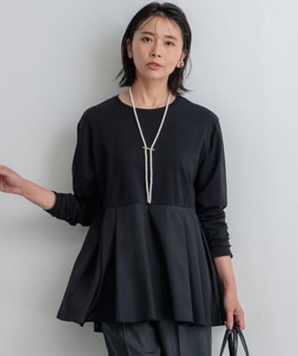 【杏さん着用／ご好評につき新色追加】ナチュラルコットンベアコンビ　ペプラム　カットソー（ＫＫＷＷＣＡ０３３７）