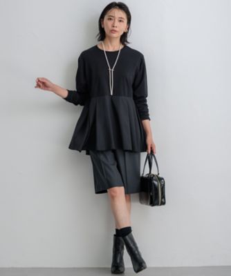【杏さん着用／ご好評につき新色追加】ナチュラルコットンベアコンビ　ペプラム　カットソー（ＫＫＷＷＣＡ０３３７）