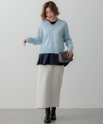 【杏さん着用／ご好評につき新色追加】ナチュラルコットンベアコンビ　ペプラム　カットソー（ＫＫＷＷＣＡ０３３７）
