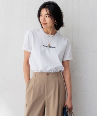 ＜三越伊勢丹/公式＞【送料無料】23区 L (Women/大きいサイズ)/ニジュウサンク エル Neo Attitude ロゴTシャツ 001_シロ トップス【三越伊勢丹/公式】