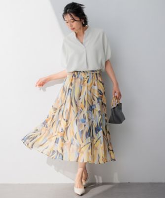 洗える】ストレッチジョーゼット フレンチスリーブ カットソー