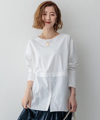 ＜23区 L (Women/大きいサイズ)＞【ＧＬＯＷ１０月号掲載／洗える】ナチュラルコットンベアコンビ　カットソー（ＫＫＷＷＣＷ０５３０）