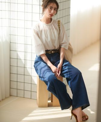 洗える】クリアトリコットジャージー ギャザーフォルム