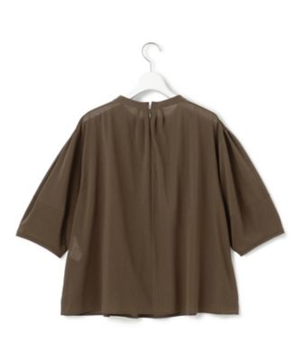 tシャツ 「洗える」クリアトリコットジャージー ギャザーフォルム カットソー レディース 洗える】クリアトリコットジャージー ギャザーフォルム