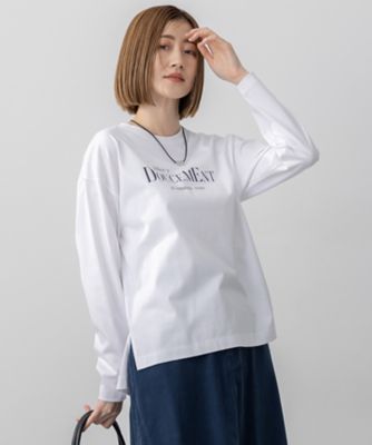 土日限定価格！【23区Lサイズ】サラサラ涼しい！大人のロゴTシャツ♪ 洗える】ロゴプリント コットン Tシャツ（KKWWGA0336