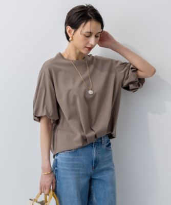 【ＷＥＢ＆一部店舗限定／接触冷感】ツイストコットンプレーティング　バルーンスリーブ　カットソー（ＫＫＷＷＧＡ０８１０）
