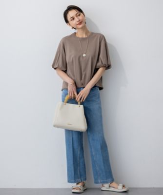 【ＷＥＢ＆一部店舗限定／接触冷感】ツイストコットンプレーティング　バルーンスリーブ　カットソー（ＫＫＷＷＧＡ０８１０）
