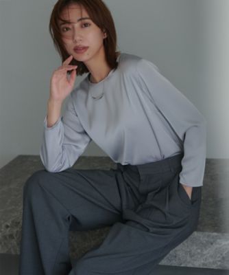 洗える】サテン ロングスリーブ Tシャツ（KKWWGA6340