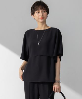 【吸水速乾／ＵＶカット／接触冷感】ストレッチジョーゼット　　ケープデザイン　カットソー（ＫＫＷＷＧＭ０４３３）