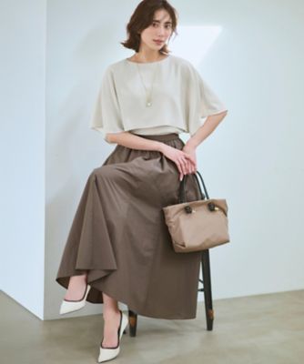 新色追加】ストレッチジョーゼット ケープデザイン カットソー