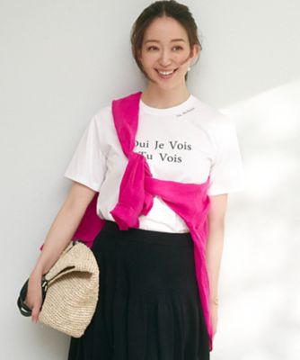 23区 L (Women/大きいサイズ)/ニジュウサンク エル 【洗える】カラーロゴ Tシャツ(KKWWGM0439)
