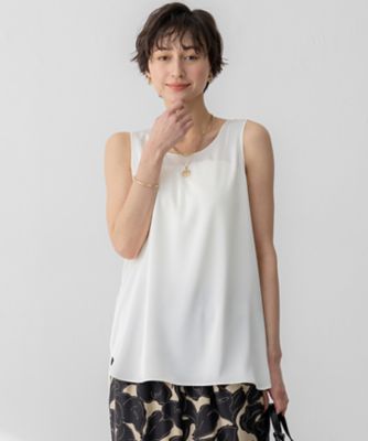 23区 L (Women/大きいサイズ)/ニジュウサンク エル 【杏さん着用/Oggi5月号掲載】ミスティサテン タンクトップ(KKWWGM0441)