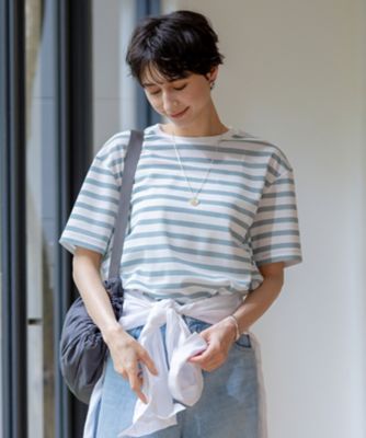 【洗える】シアーフライスボーダー　Ｔシャツ（ＫＫＷＷＧＭ０６３８）