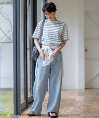 【洗える】シアーフライスボーダー　Ｔシャツ（ＫＫＷＷＧＭ０６３８）