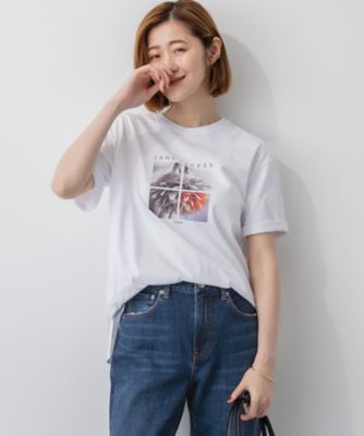 23区 L (Women/大きいサイズ)/ニジュウサンク エル 【洗える】JANE PACKERコラボ フォトプリント Tシャツ(KKWWGM6134)
