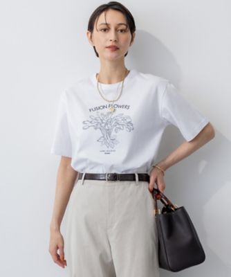 23区 L (Women/大きいサイズ)/ニジュウサンク エル 【洗える】JANE PACKERコラボ フラワー刺繍 Tシャツ(KKWWGM6135)