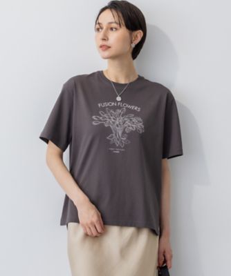 洗える】JANE PACKERコラボ フラワー刺繍 Tシャツ