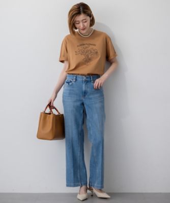洗える】JANE PACKERコラボ フラワー刺繍 Tシャツ