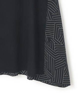 【Ｌサイズ限定／洗える】スカーフプリントコンビ　バックフレア　カットソー（ＫＫＷＷＧＭ６８６３）