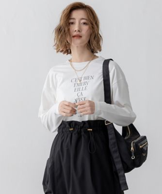 ＜23区 L (Women/大きいサイズ)＞【洗える】レタープリント　ロンＴＥＥ（ＫＫＷＷＧＳ０２３４）