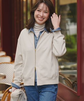 ＜23区 L (Women/大きいサイズ)＞【ＷＥＢ＆一部店舗限定】クリアコットンテリー　ダブルジップ　ブルゾン（ＫＫＷＷＧＷ０８１１）