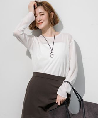 シアー ロングスリーブ Tシャツ（KKWWLA0239） | 23区 L