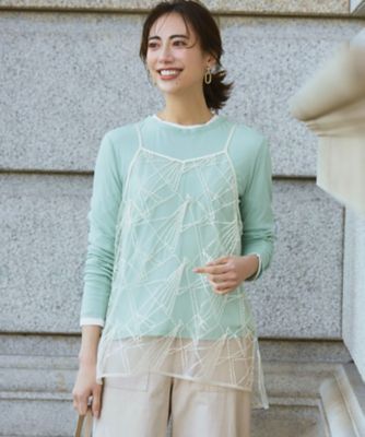 ＜23区 L (Women/大きいサイズ)＞刺繍レース　キャミソール（ＫＫＷＷＬＭ０３３４）